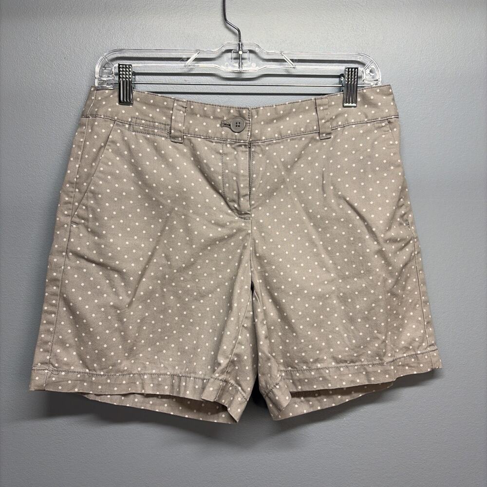 LOFT Shorts Women’s Sz 2 Gray/White Polka Dot Chino